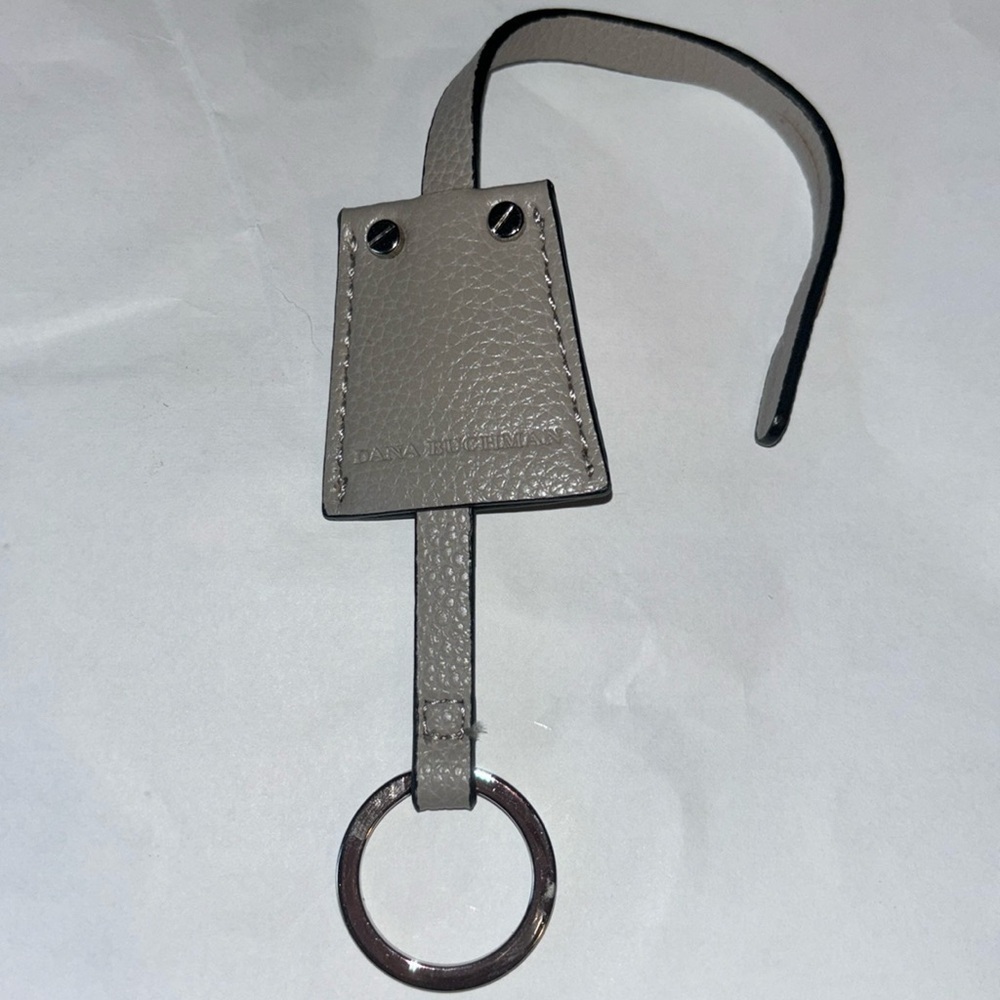 Dana Buchman Gray Leather Keychain Bag Charm